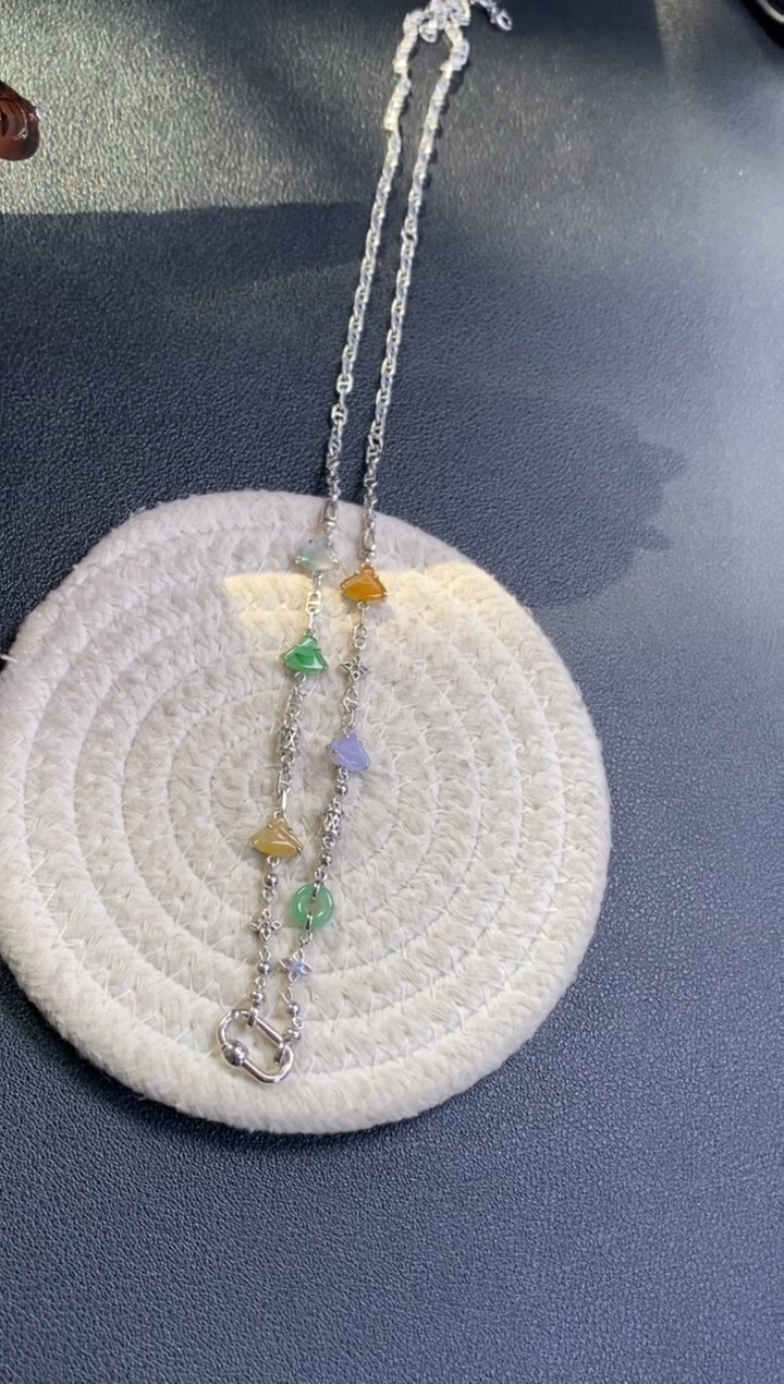 颈饰银S925镶嵌翡翠18322