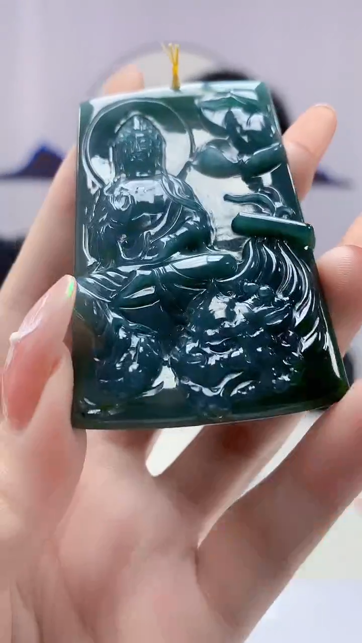 【闪购商品】定制翡翠未镶嵌5153DD-毛货挂件174