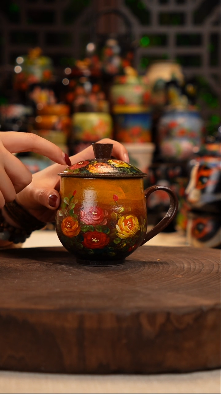 油画  手绘釉下彩