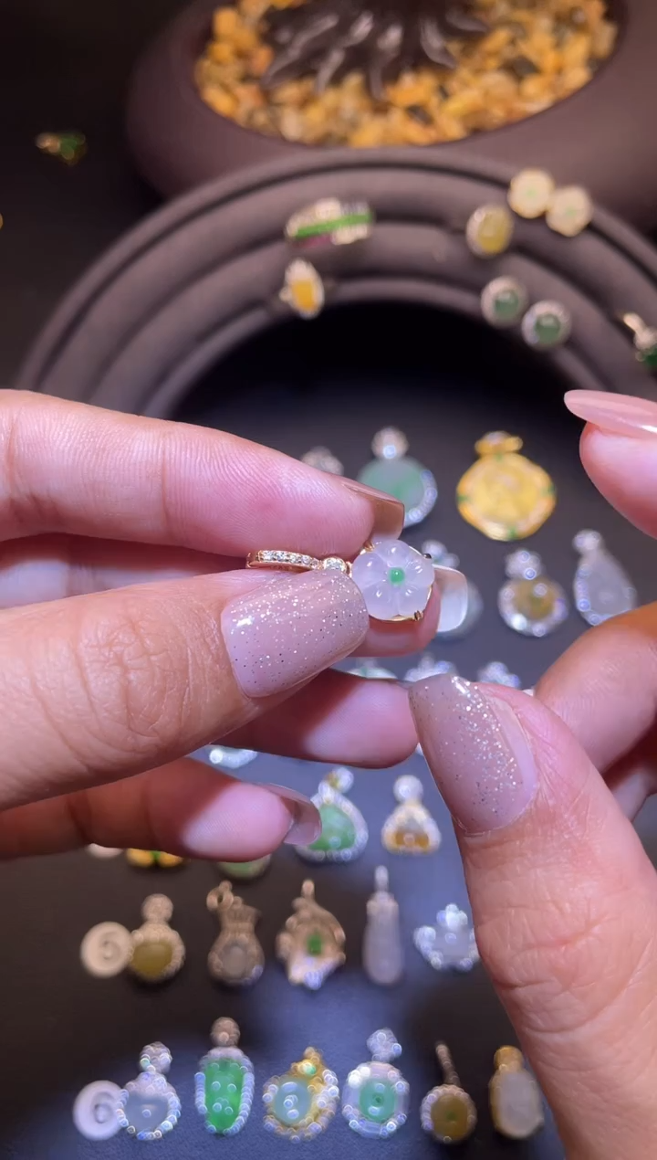 吊坠(不含链)银S925镶嵌翡翠1