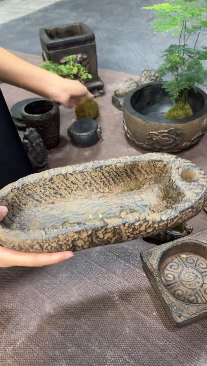 陶土【火山泥】牛槽盆