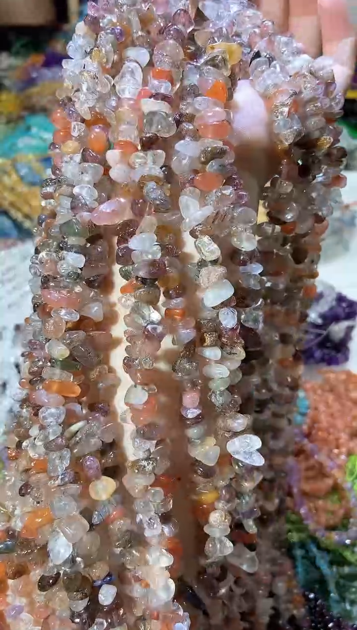 水晶珠宝半成品未镶嵌彩发晶