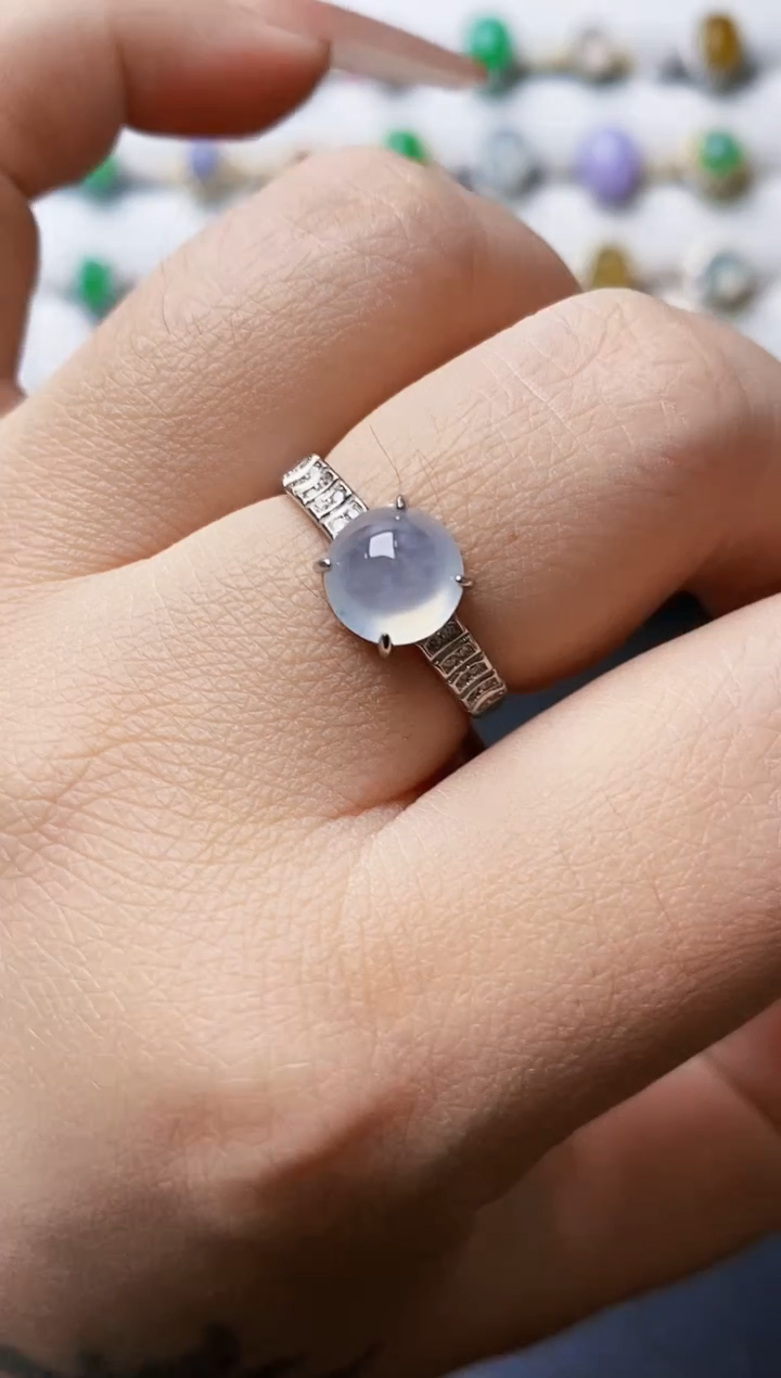 银S925镶嵌戒指翡翠0039