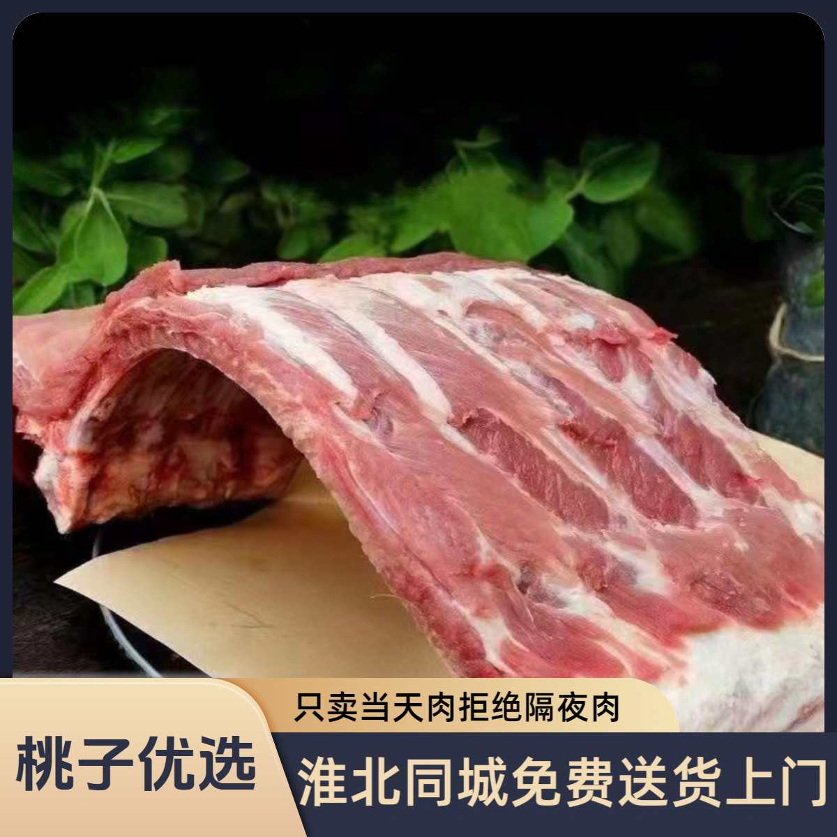 猪排【桃子精选】五斤猪精中排淮北同城配送当天现屠宰现发15%脊骨含量10%脆骨含量
