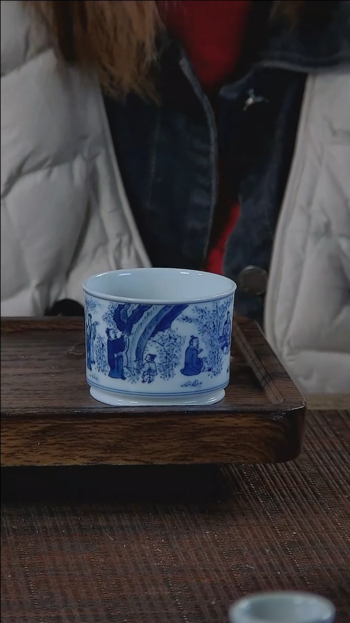 【闪购商品】折葵非器手工手绘竹林七贤直口杯