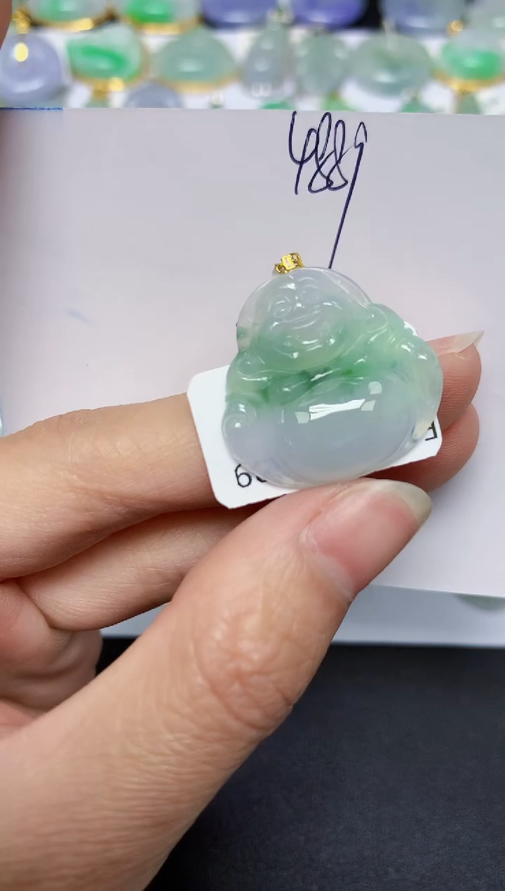 【闪购商品】翡翠18K金镶嵌颈饰天然翡翠A货