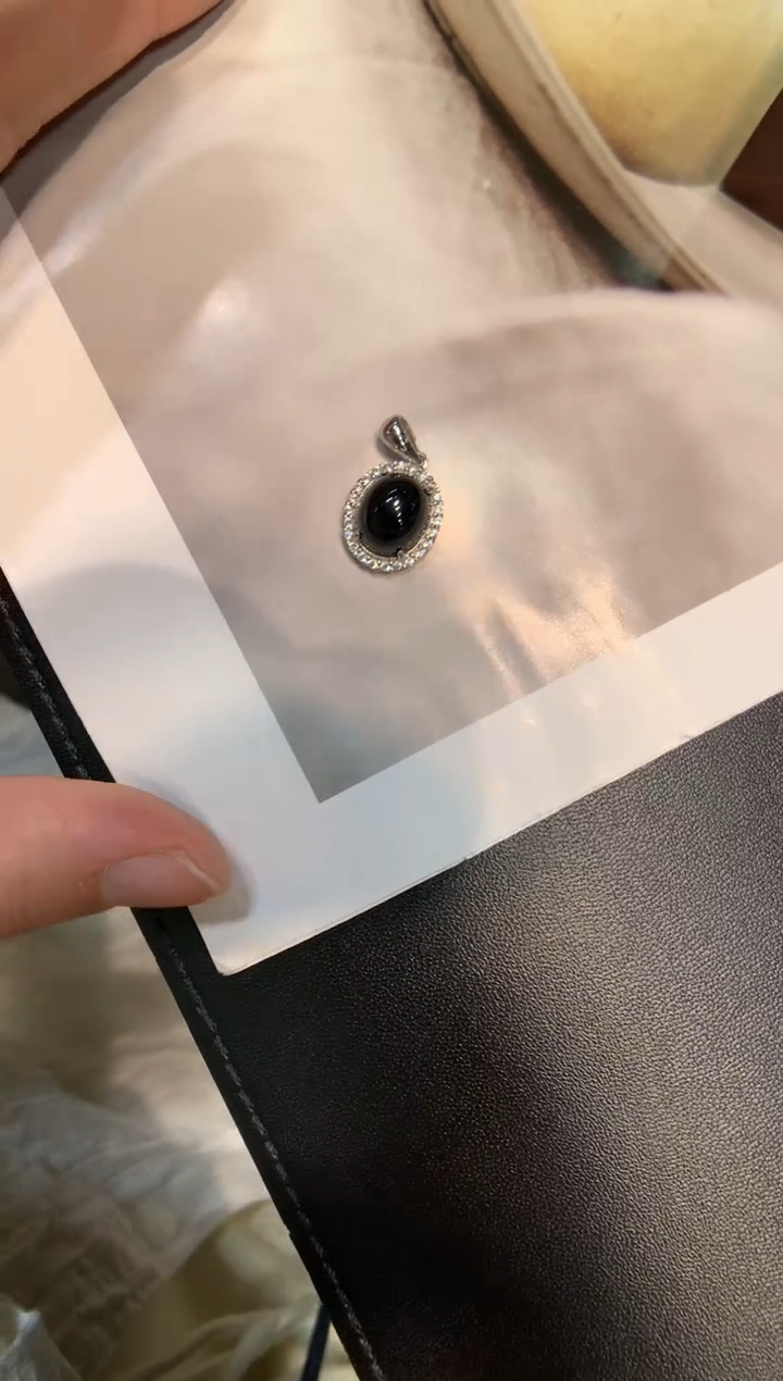 颈饰银S925镶嵌翡翠蛋面