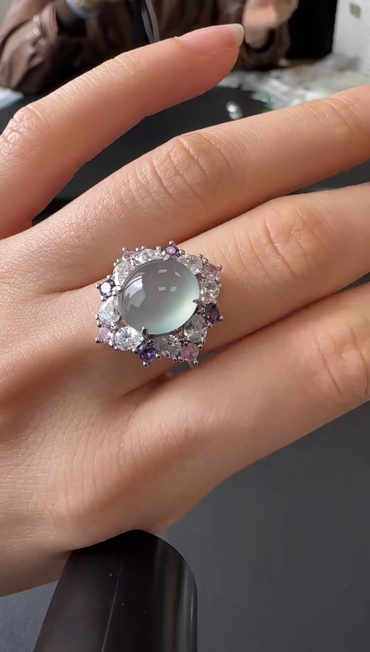 【闪购商品】翡翠戒指银S925镶嵌没有鉴赏期