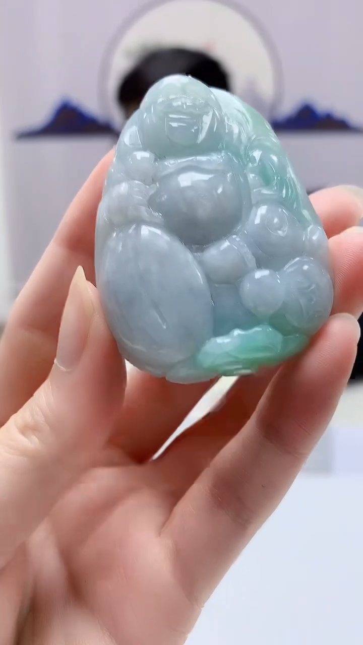 【闪购商品】定制翡翠未镶嵌5152zm-毛货挂件29佛公