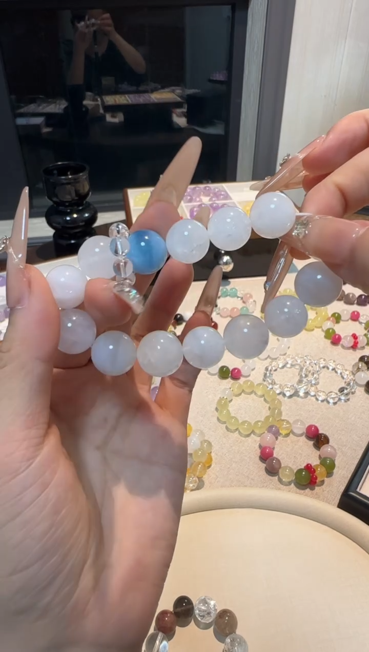 未镶嵌手链水晶白幽灵