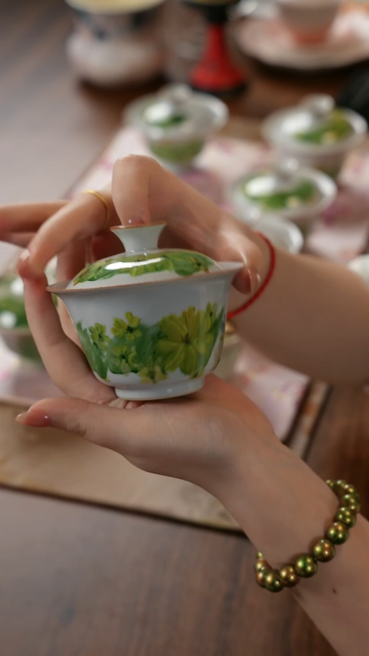 青云茶斋陶瓷茶具二才盖碗（随机发货）