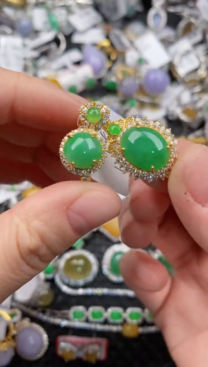 银S925镶嵌戒指翡翠888             2