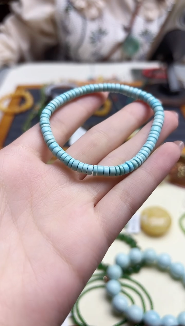 未镶嵌绿松石手串松石直切手串5.3mmYZG