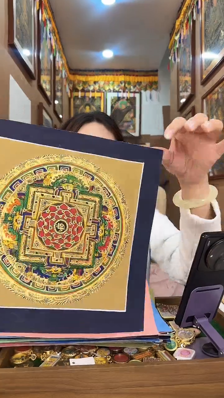 吊坠坛城-热贡纯手绘唐卡