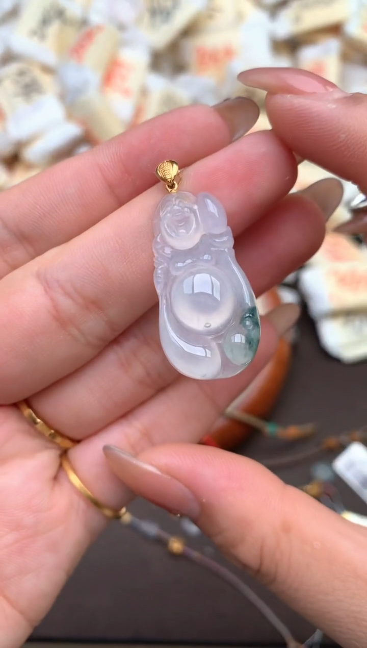 【闪购商品】翡翠18K金镶嵌颈饰—