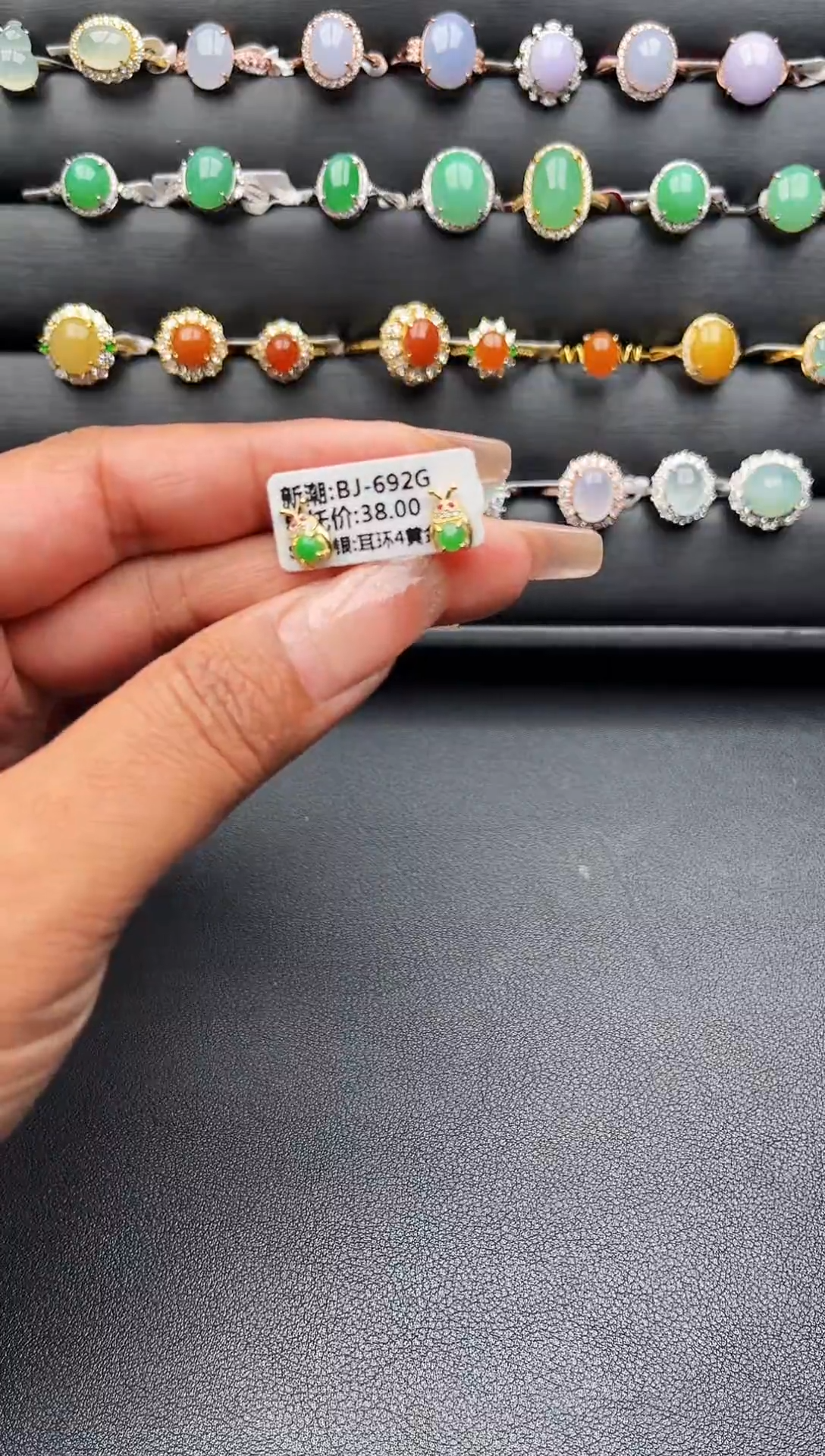 【闪购商品】翡翠耳饰银S925镶嵌缅甸天然A货翡翠S925银镶嵌