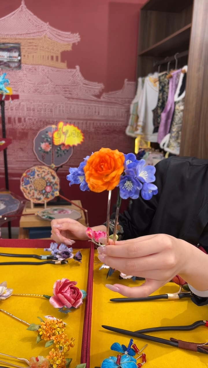 【闪购商品】刺绣非遗绒花（发饰）