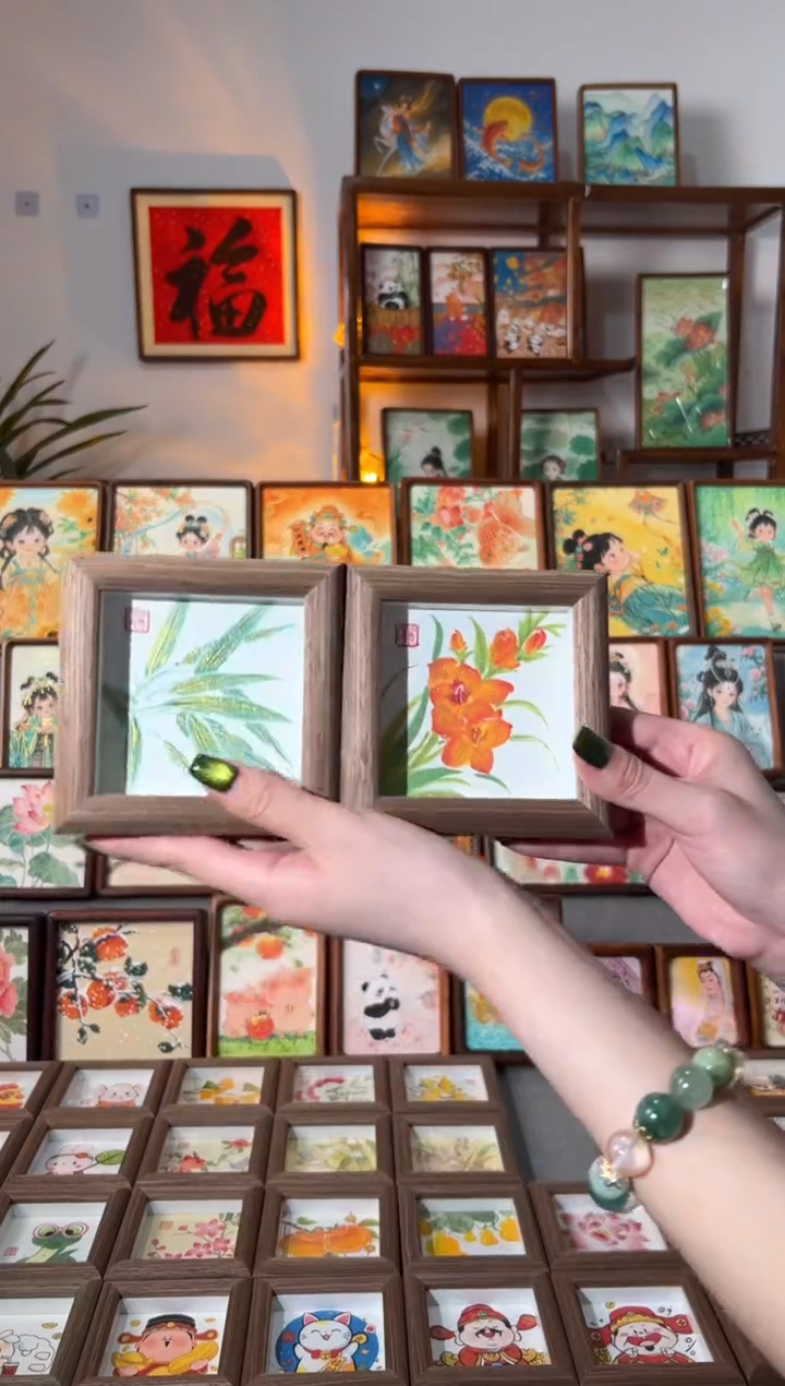 【闪购商品】国画小翠竹 虞美人 一组11