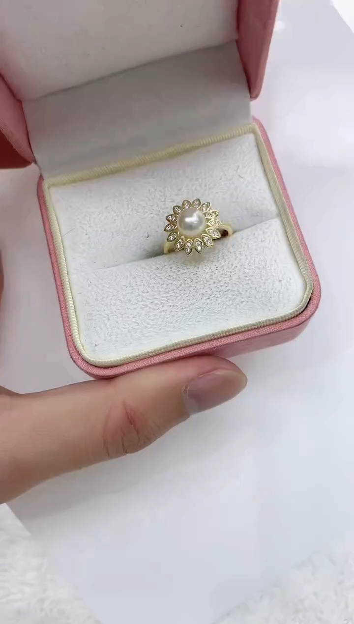 【闪购商品】海水珍珠戒指银S925镶嵌海水珍珠戒指