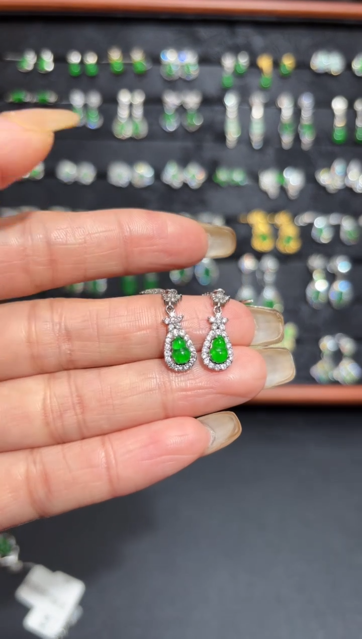 【闪购商品】翡翠颈饰银S925镶嵌葫芦/支持复检/一件