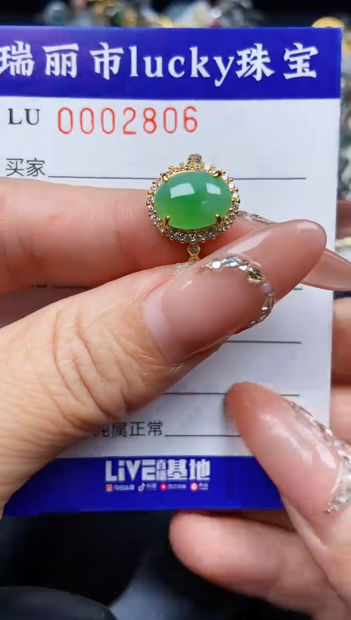 翡翠银S925镶嵌颈饰2806