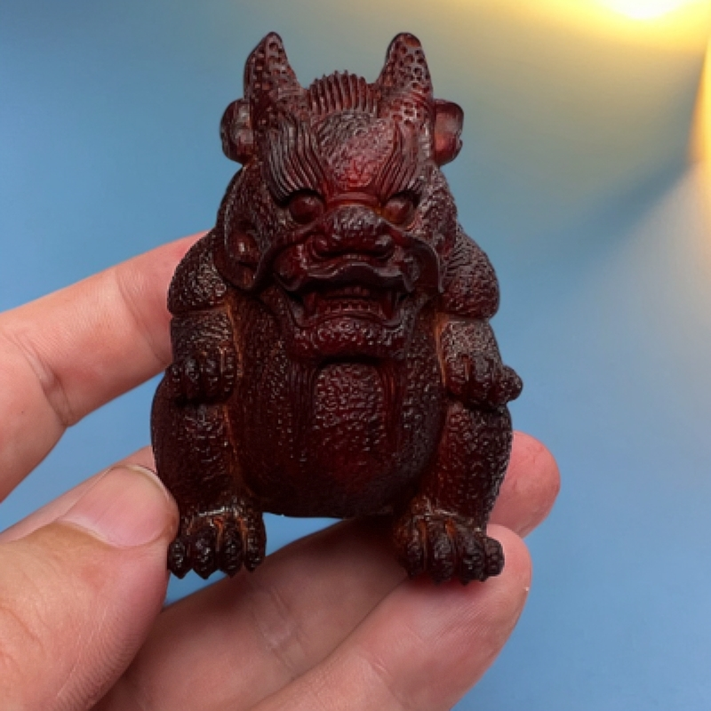 印度小叶紫檀貔貅手把件摆件高端礼品文玩红木