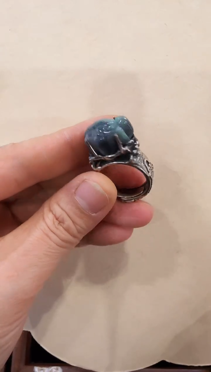 【闪购商品】翡翠戒指银S925镶嵌国风