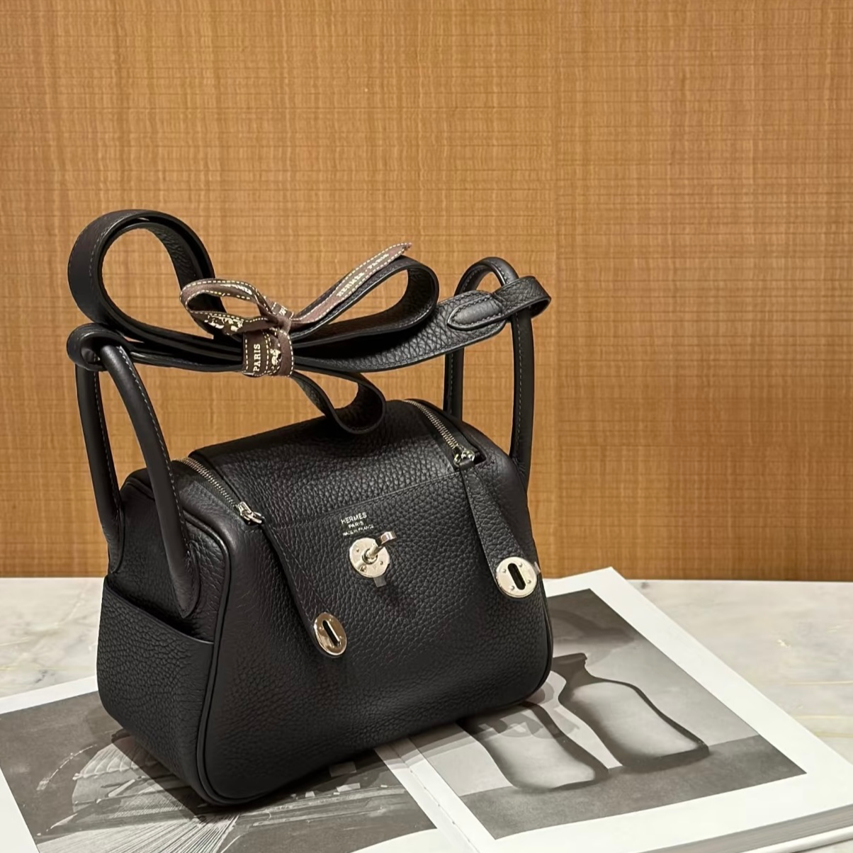 全新未使用 Hermes/爱马仕 蓝总专场/3Y色 银扣 mini lindy U刻