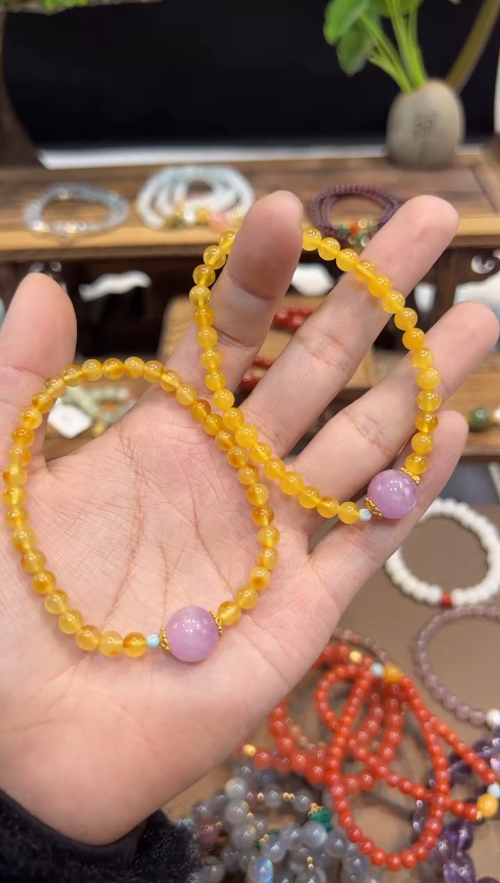 【闪购商品】琥珀手链未镶嵌手饰@@多样性发一