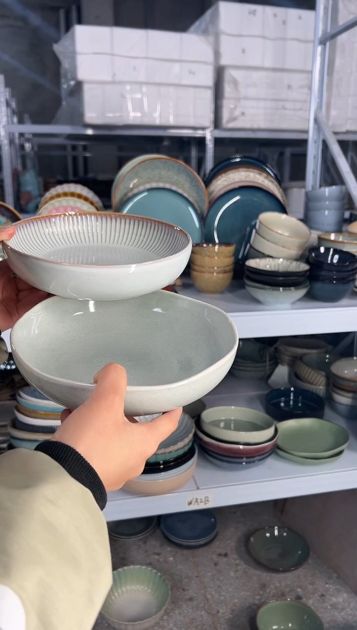 陶瓷外贸尾货瑕疵满20包邮X2 深盘组合