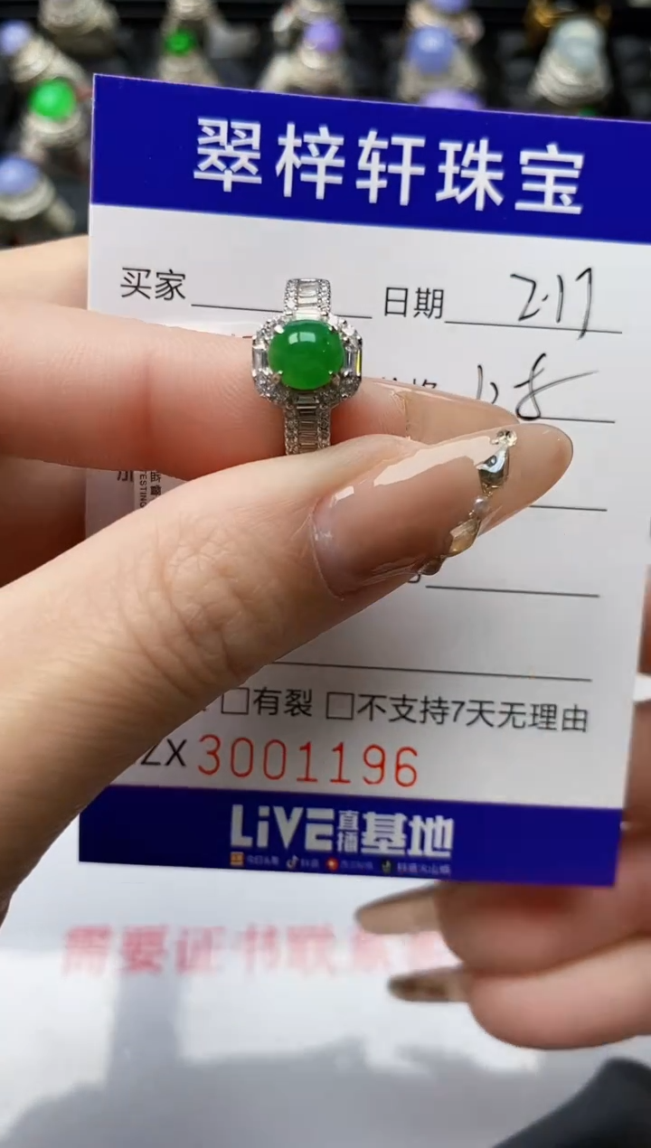 【闪购商品】翡翠戒指银S925镶嵌/1196
