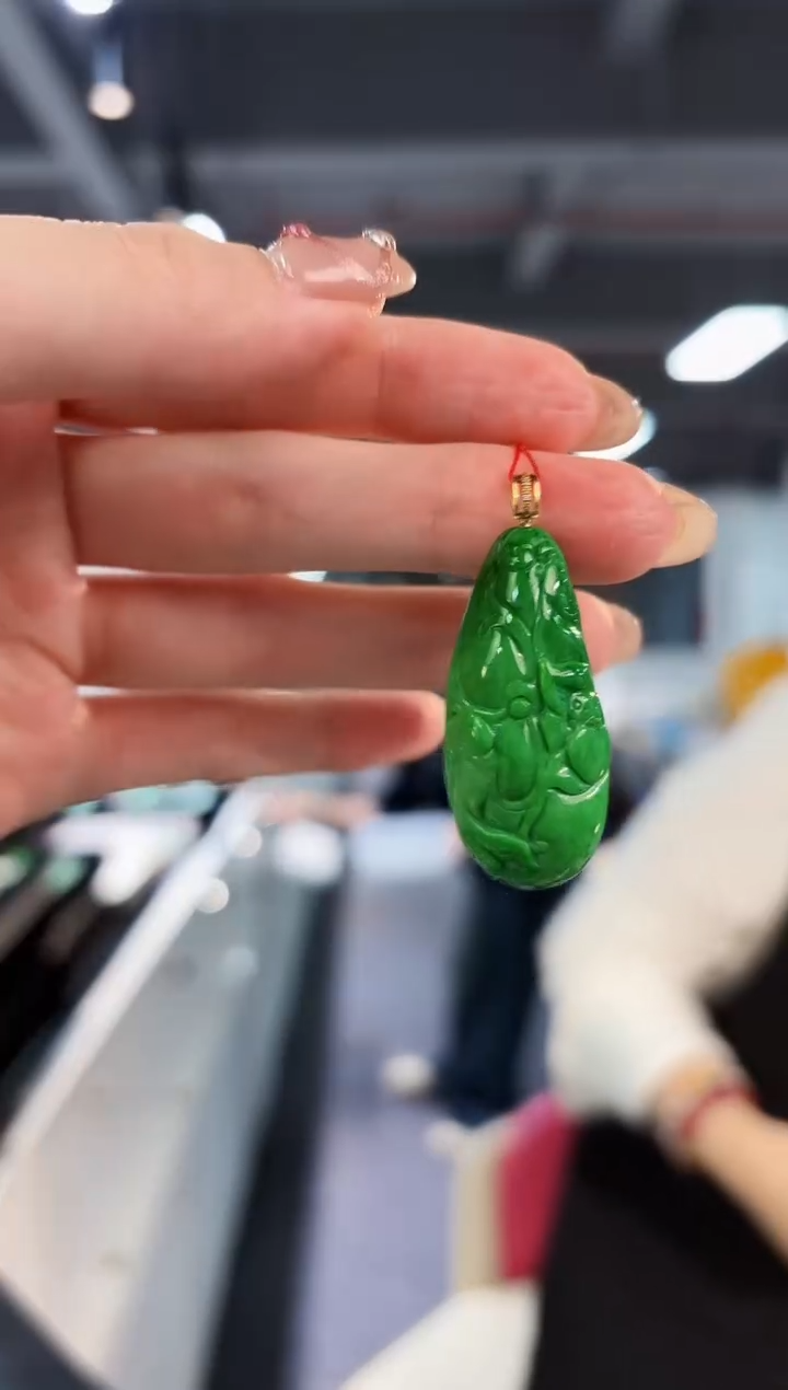 【闪购商品】翡翠颈饰18K金镶嵌缅料A货/支持复检/一件