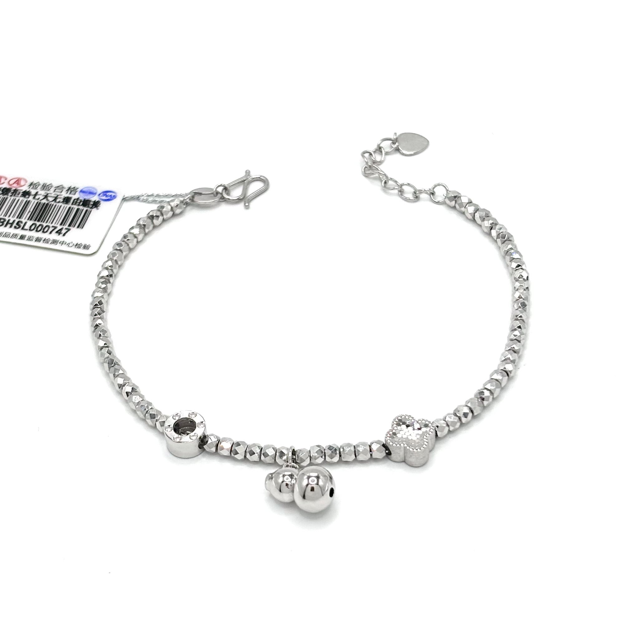 铂金PT950葫芦钱币花花手链闪耀蹦迪珠时尚大方叠戴寓意满满