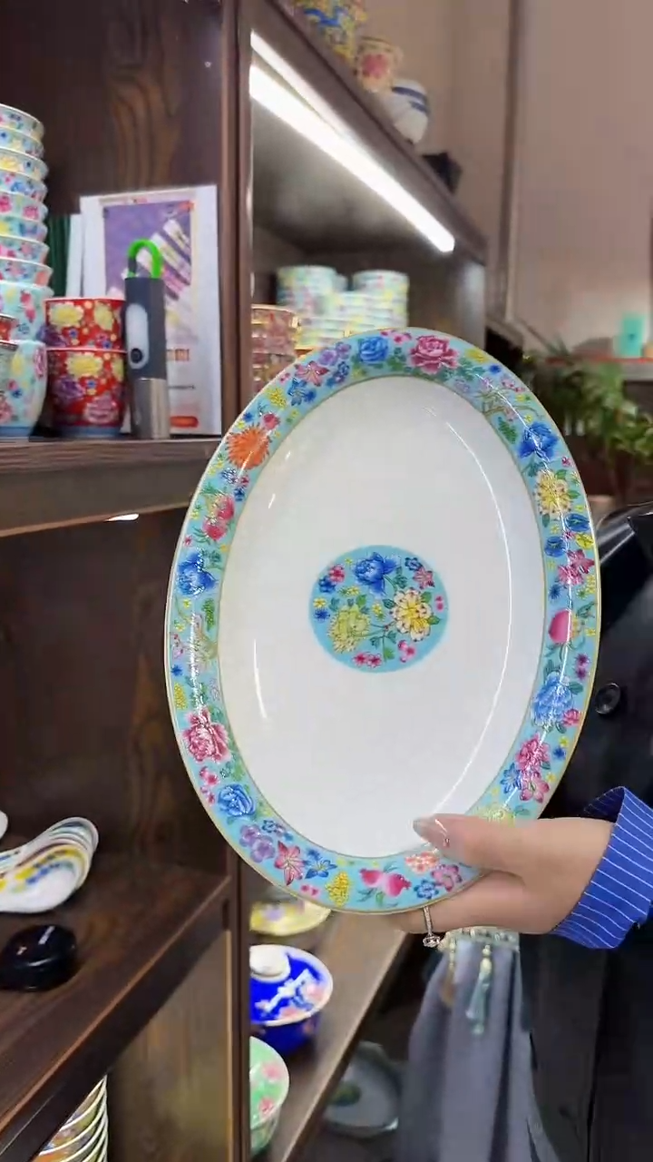 【闪购商品】瓷片12英寸鱼盘1个景德镇陶瓷