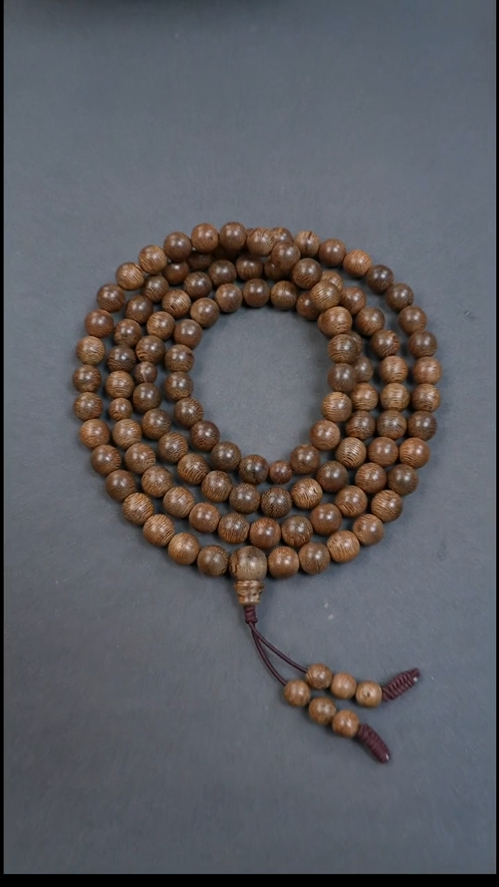 沉香沉香碎屑9mm正区菩萨棋老料多圈37.7g