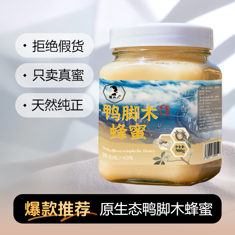 【深山土蜜】广西梧州冬蜜 天然结晶500克 鸭脚木蜂蜜