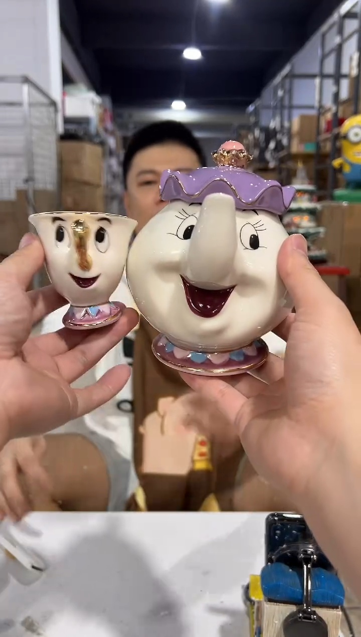 瓷片陶瓷茶壶一壶一杯