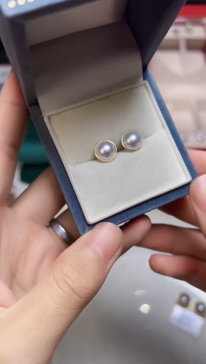 【闪购商品】拼合珍珠（马贝珠）耳饰未镶嵌0031