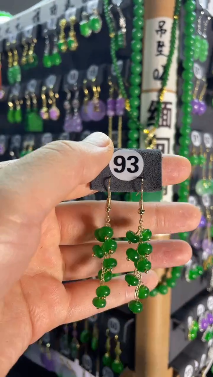 【闪购商品】翡翠耳饰银S925镶嵌93...