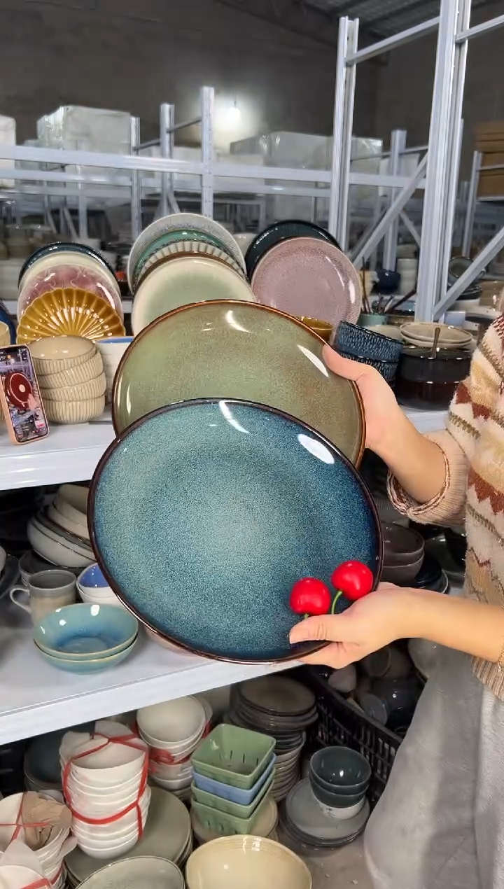 陶瓷外贸尾货瑕疵满20包邮X2大盘10.5英寸27厘米左右