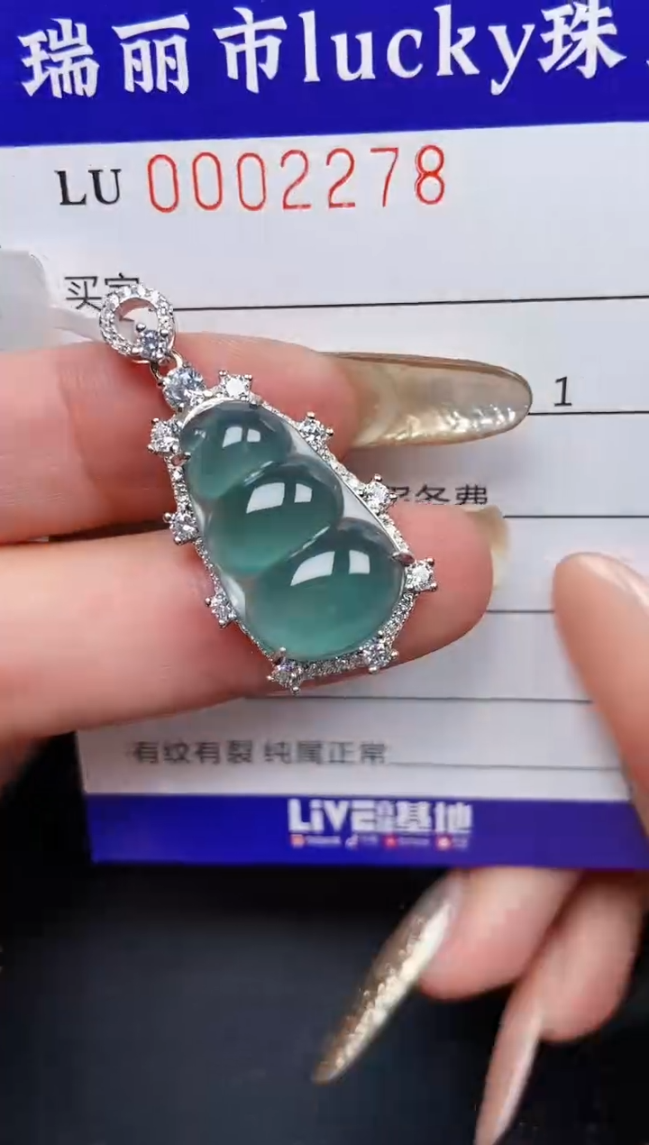 【闪购商品】翡翠颈饰银S925镶嵌2278