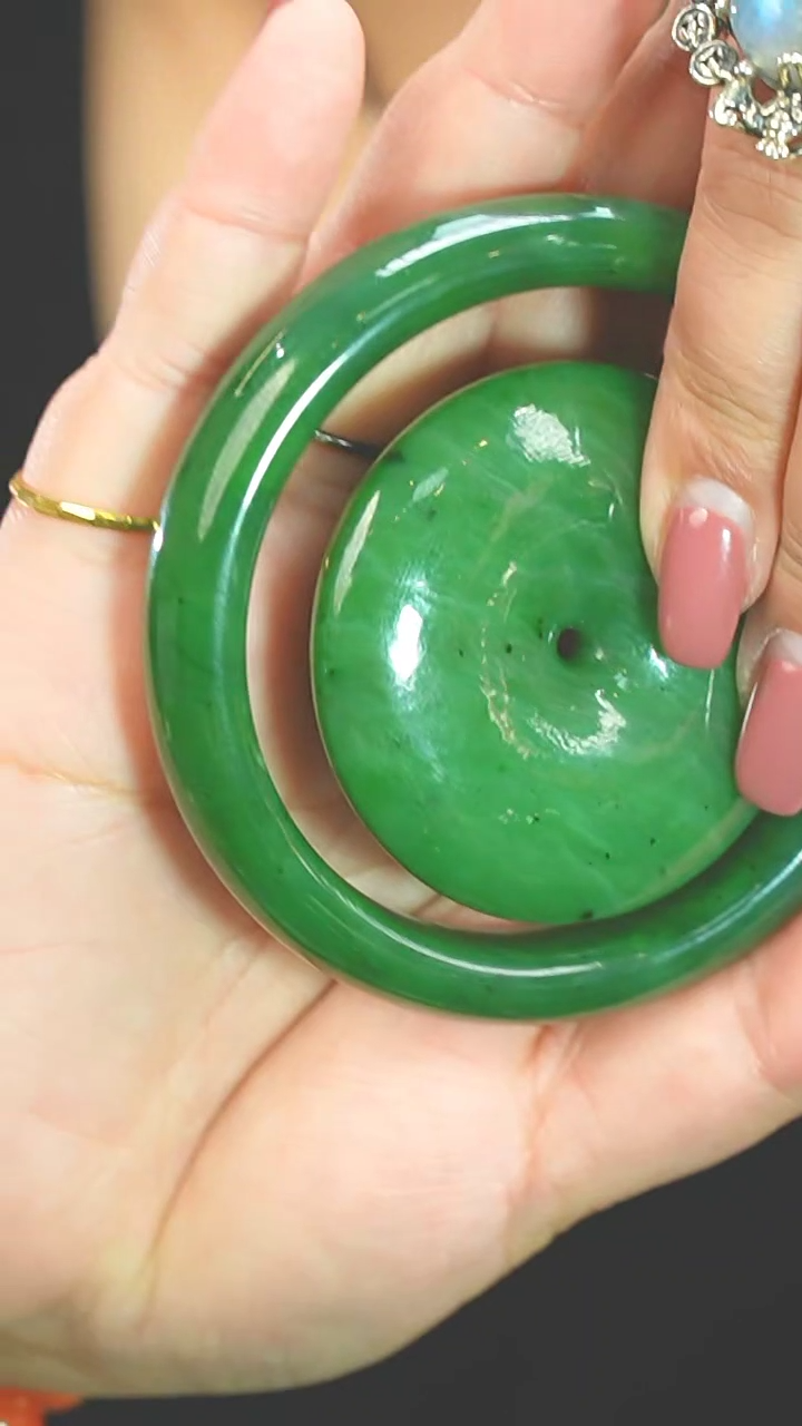 【闪购商品】和田玉（碧玉）备注圈口未镶嵌54-64手镯+平安扣