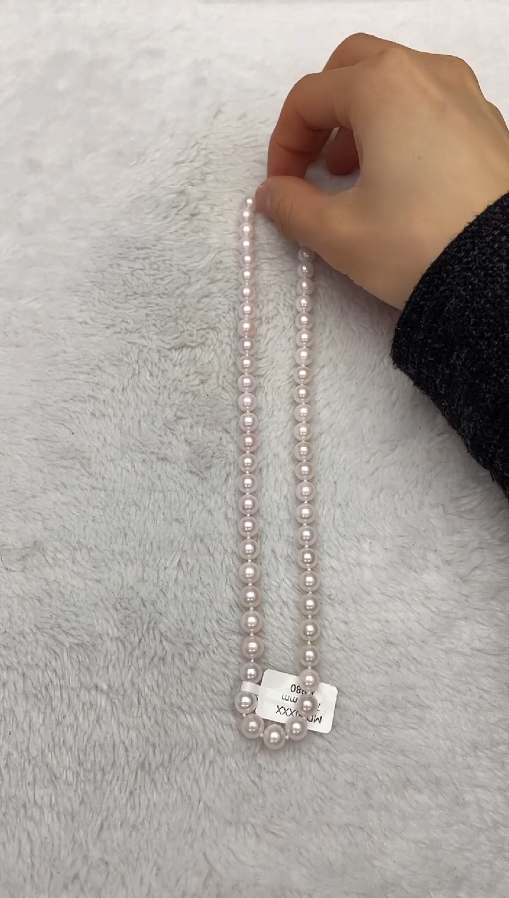 【闪购商品】海水珍珠项链银S925镶嵌AK7-7.5mm（多样性发一）