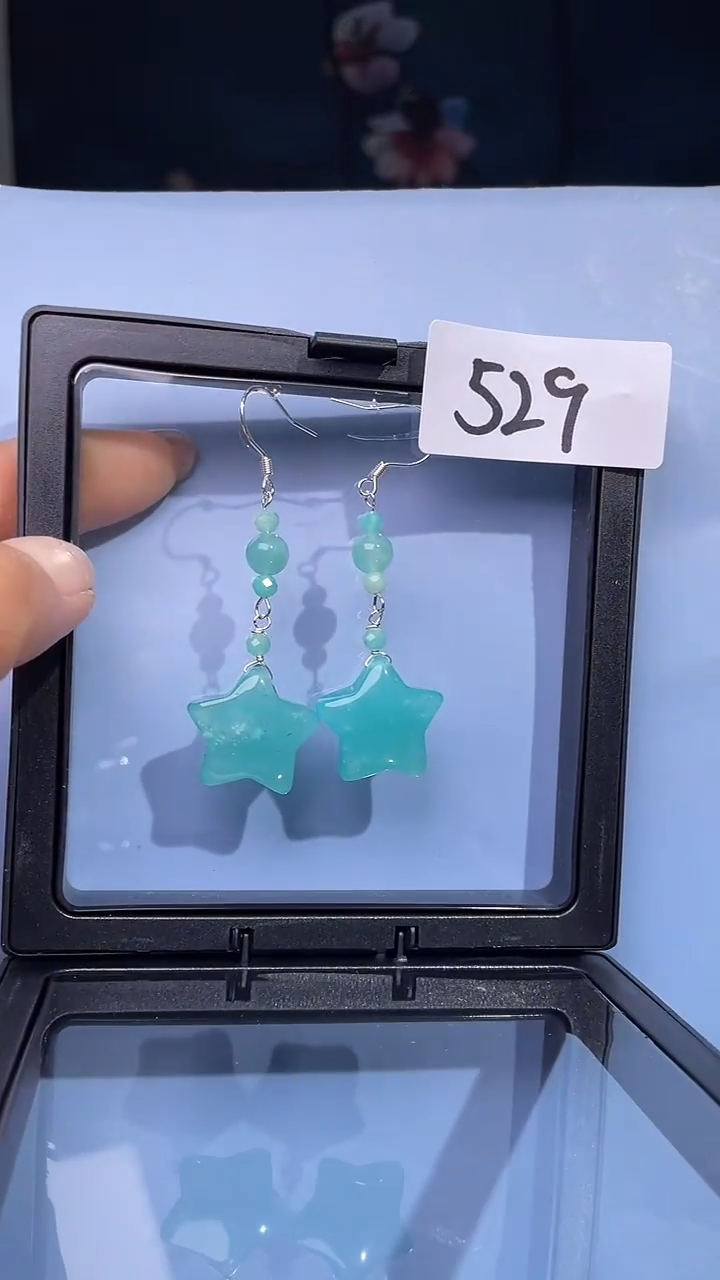 未镶嵌耳饰天河石喜欢拍