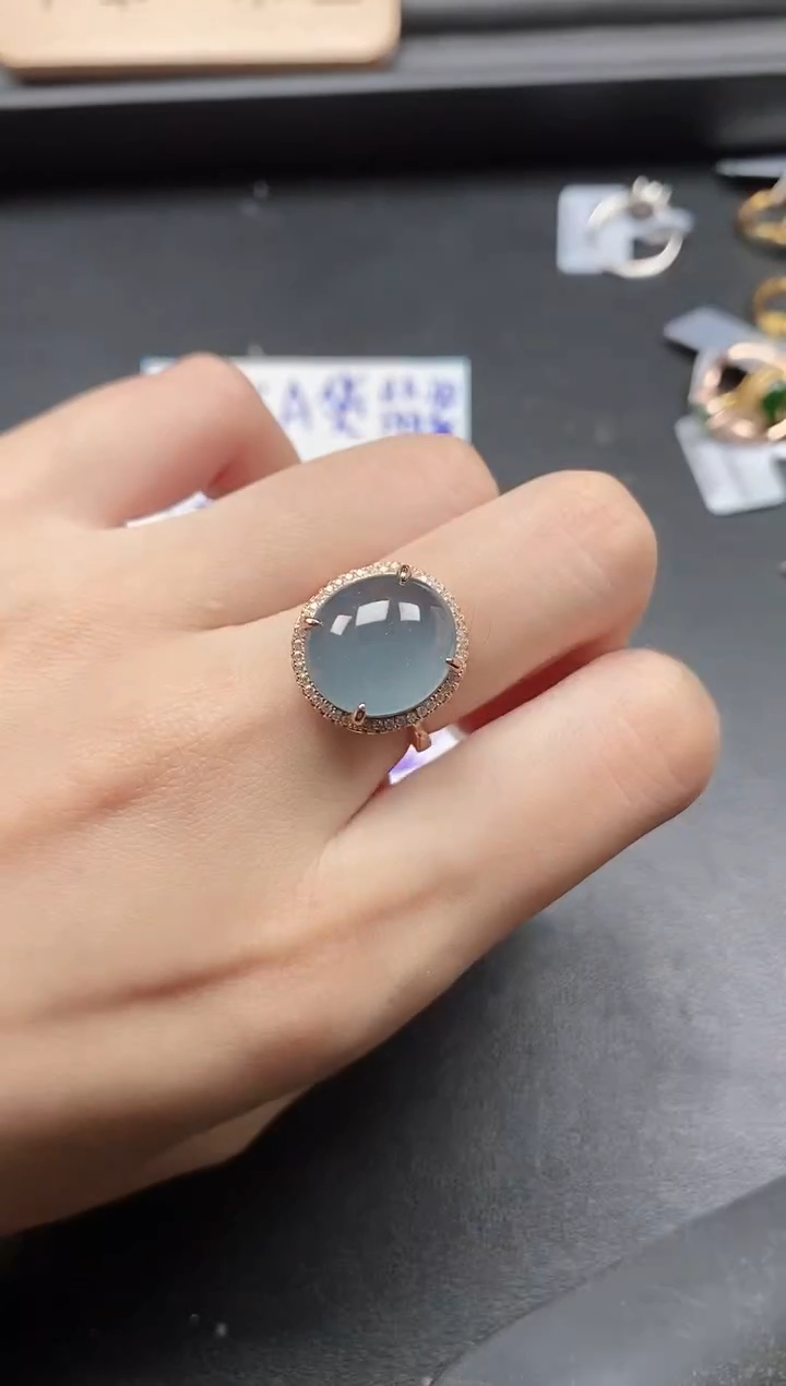 翡翠戒指银S925镶嵌51511