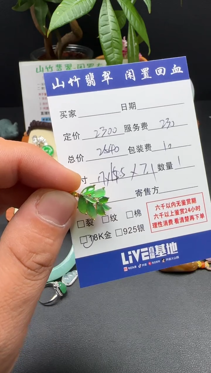颈饰18K金镶嵌翡翠3002447