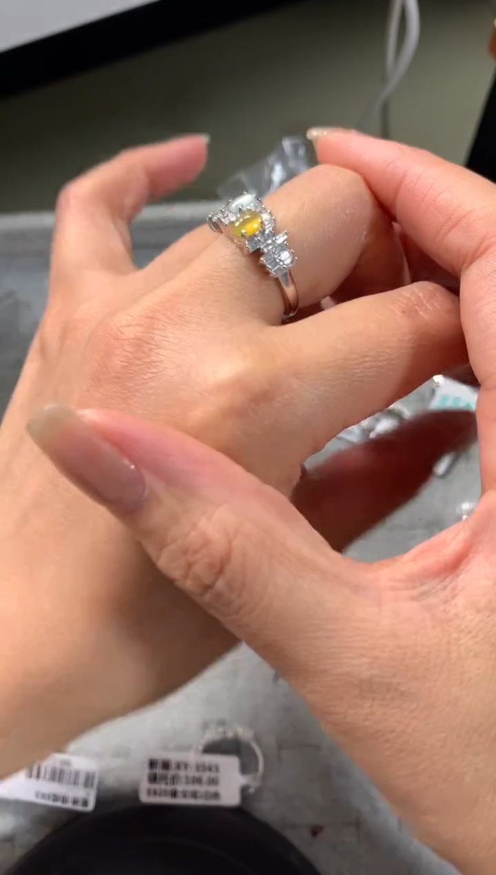 银S925镶嵌戒指翡翠88