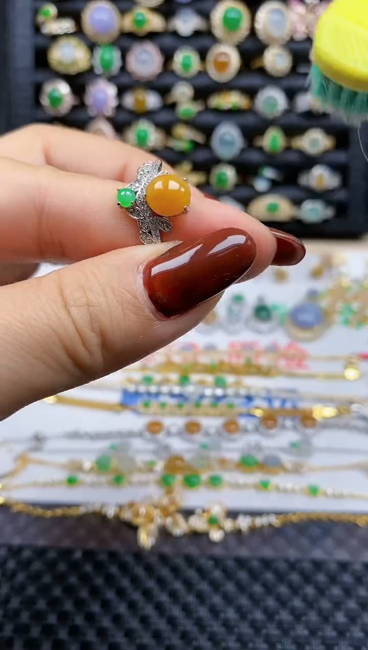 银S925镶嵌戒指翡翠485