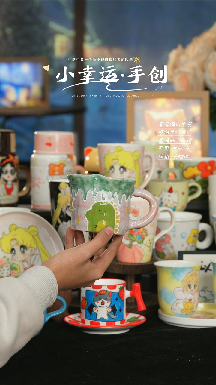 【闪购商品】小幸运纯手工手绘陶瓷