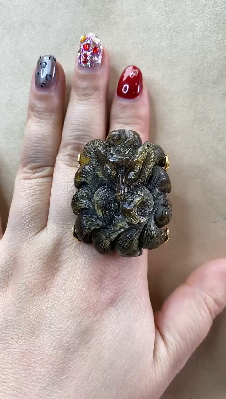 【闪购商品】琥珀戒指未镶嵌戒指